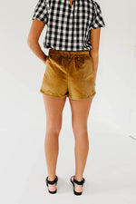 The Judith Paperbag Corduroy Shorts - Camel