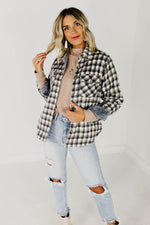 The Selena Faux Fur Lined Shacket - Charcoal