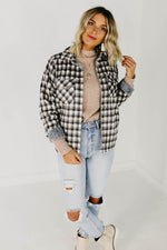 The Selena Faux Fur Lined Shacket - Charcoal