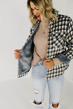 The Selena Faux Fur Lined Shacket - Charcoal