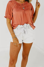 The Lucida Paperbag Shorts - Light Denim