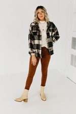 The Carissa Brushed Plaid Shacket - Brown Multi