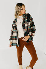 The Carissa Brushed Plaid Shacket - Brown Multi