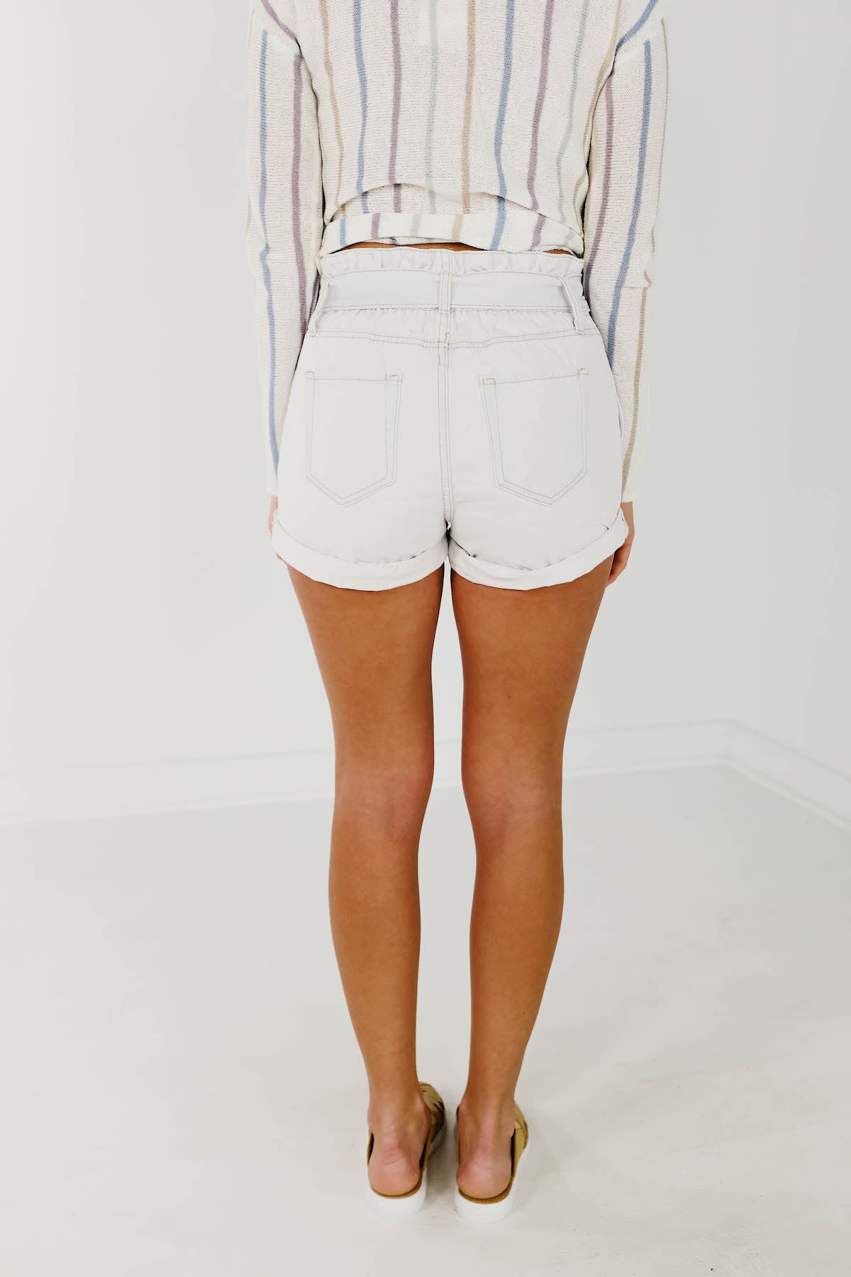 The Lucida Paperbag Shorts - Light Denim
