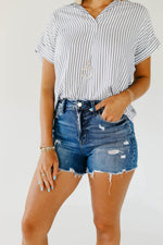 Vervet by Flying Monkey | The Cortney Distressed Stretch Mom Shorts
