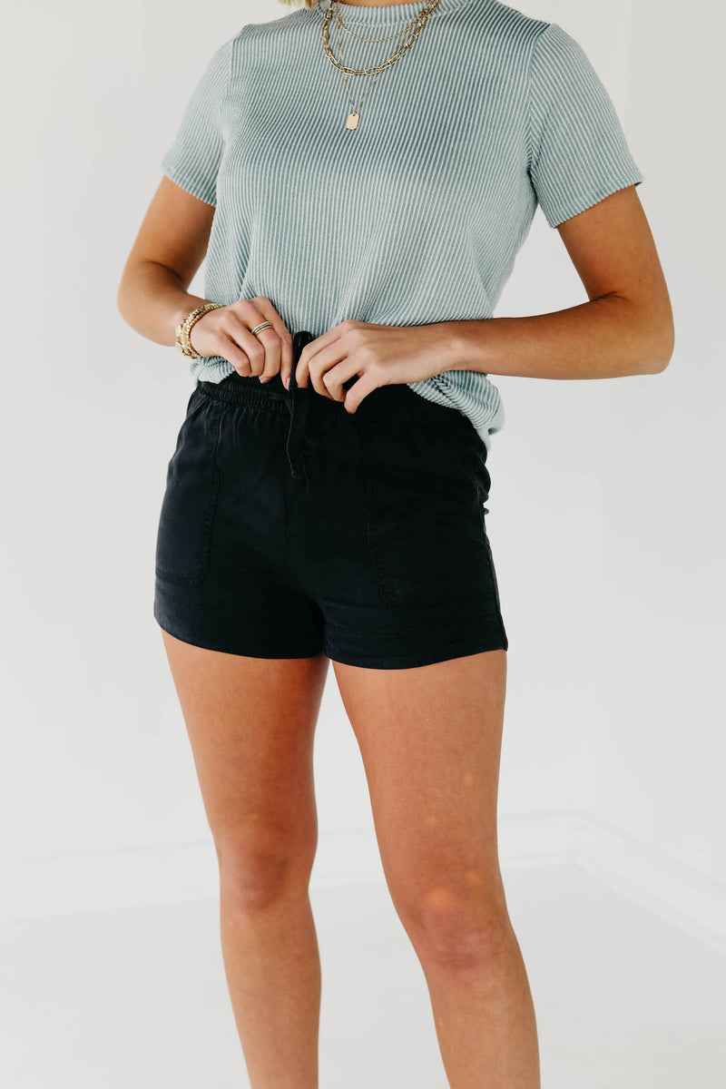 The Flora Tie Waist Tencel Shorts