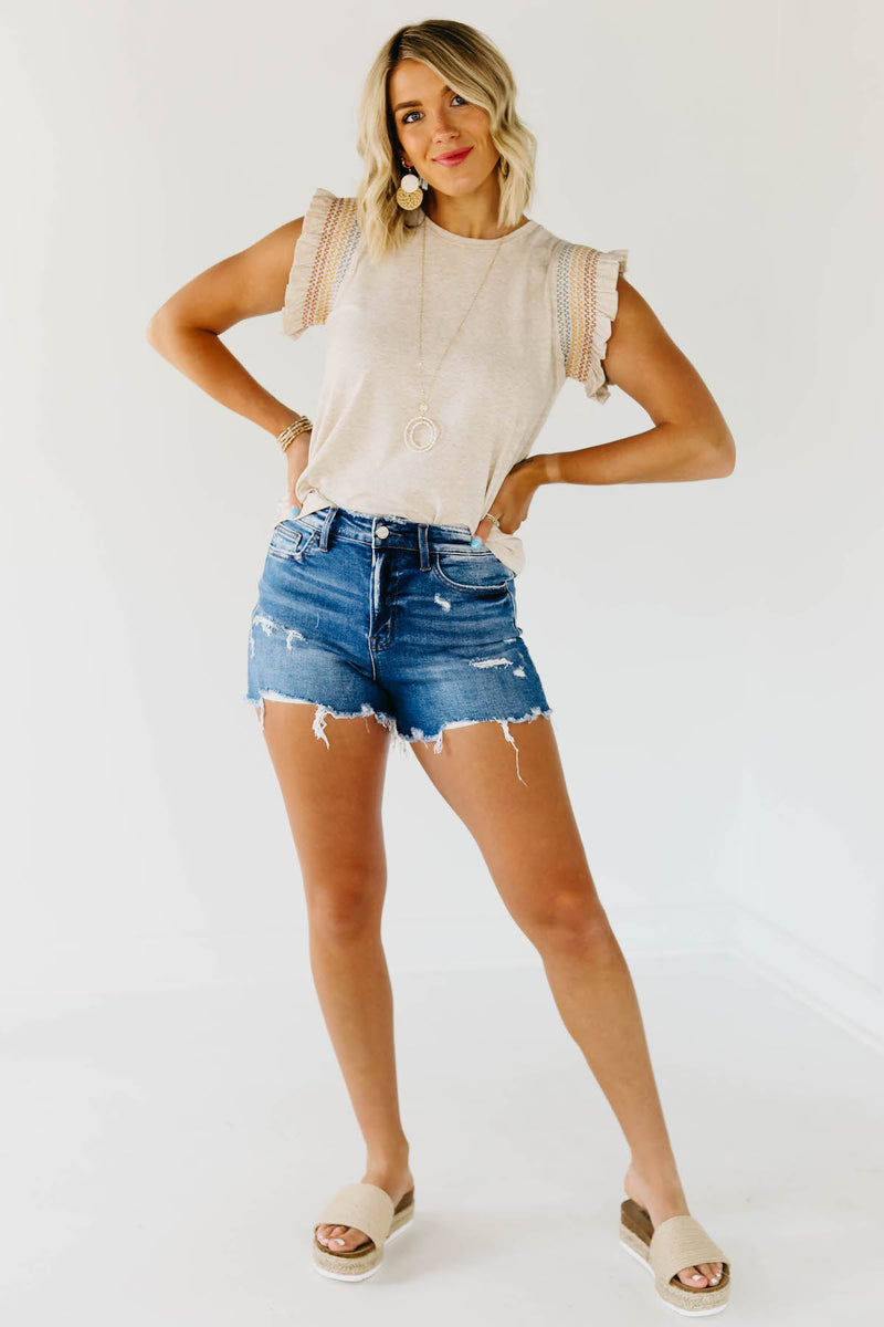 The Ashton Ruffle Sleeve Knit Top - FINAL SALE