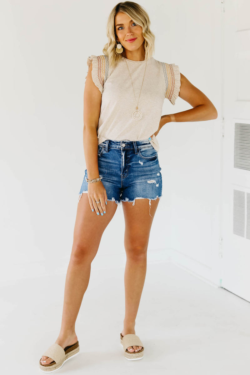 The Ashton Ruffle Sleeve Knit Top - FINAL SALE