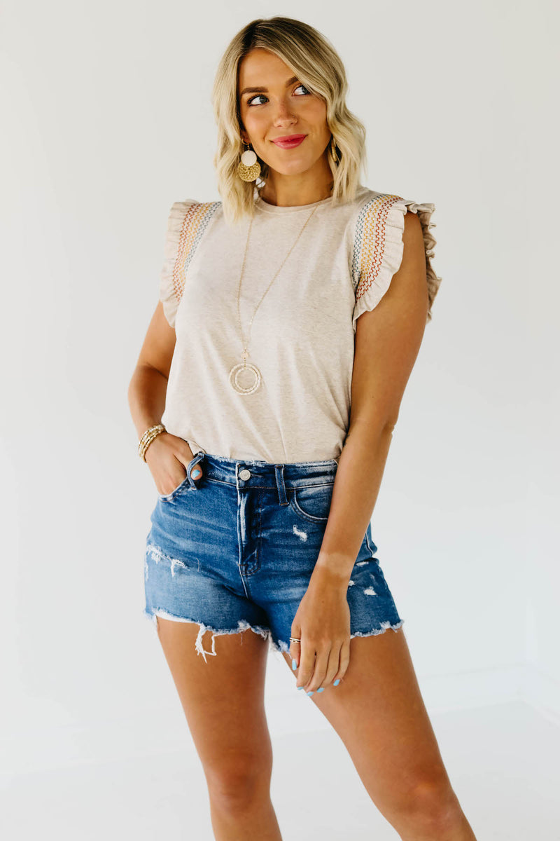 The Ashton Ruffle Sleeve Knit Top - FINAL SALE