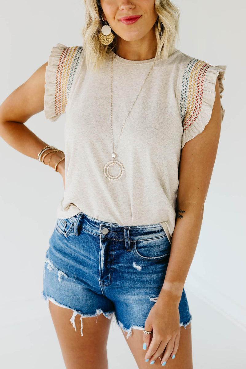 The Ashton Ruffle Sleeve Knit Top - FINAL SALE
