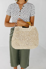 The Alvin Wooden Handle Straw Bag - FINAL SALE