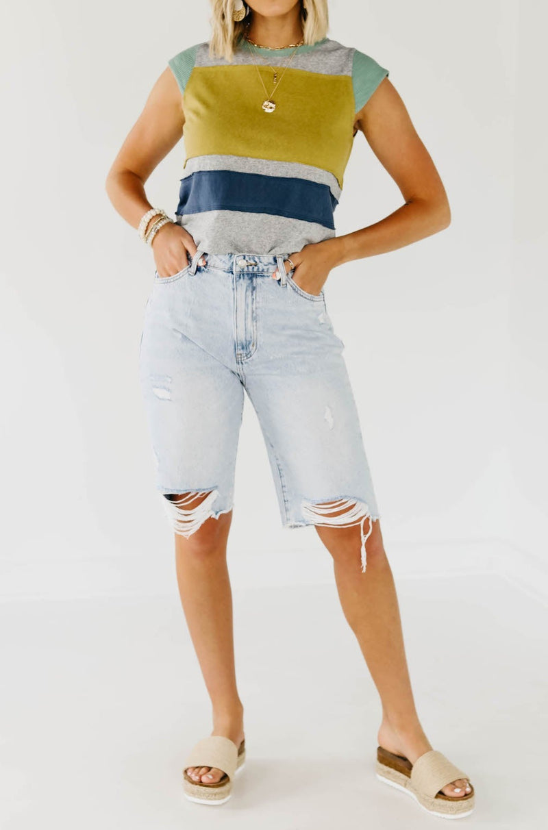 Vervet Denim | The Tammie 11" High Rise Bermuda Shorts - FINAL SALE