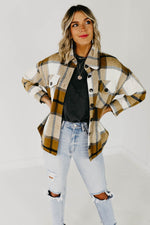 The Lia Plaid Shacket - Camel Multi