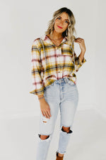 The Trista Plaid Hooded Top - Yellow Multi
