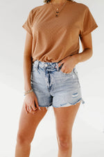 Vervet Denim | The Enoch Step Hem Denim Shorts