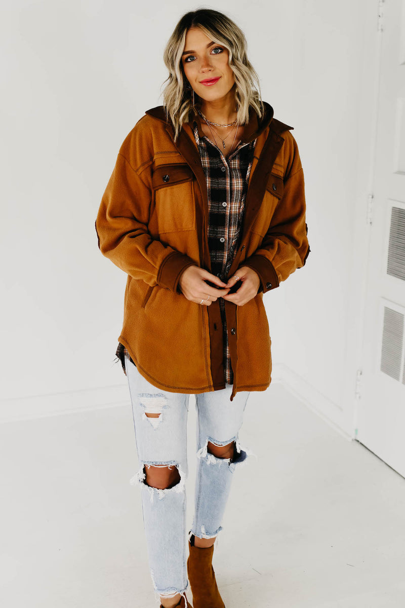 The Connor Oversized Shacket - Camel