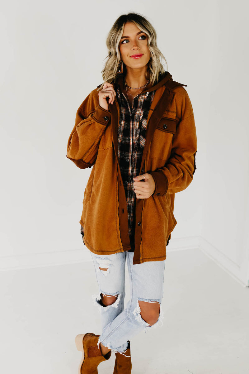 The Connor Oversized Shacket - Camel
