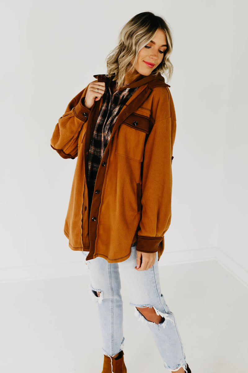 The Connor Oversized Shacket - Camel