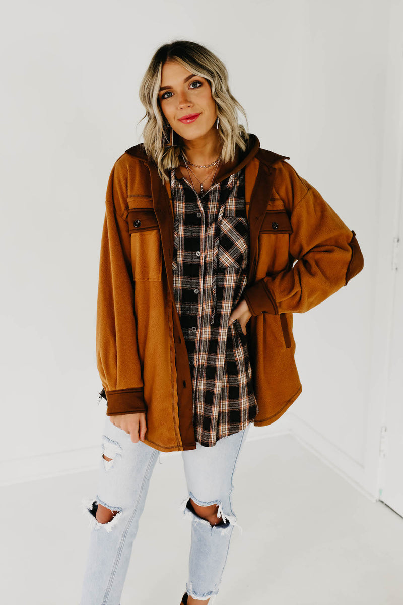 The Connor Oversized Shacket - Camel