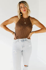 The Jase Cable Knit Halter Tank Top