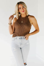 The Jase Cable Knit Halter Tank Top