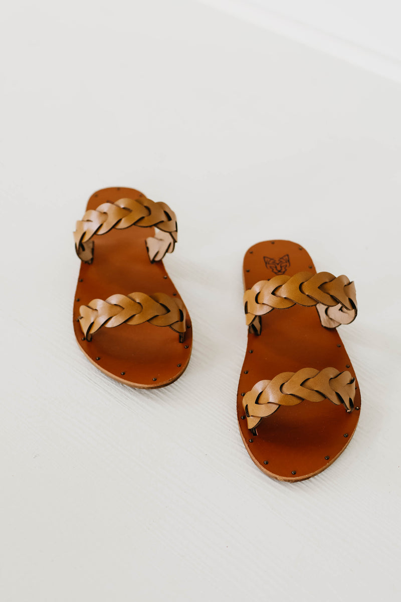 The Eli Braided Sandal - Camel
