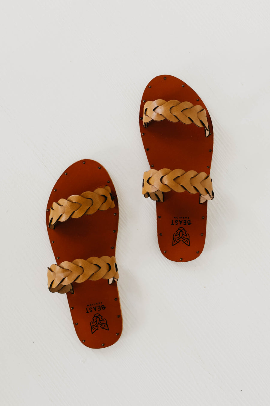 The Eli Braided Sandal - Camel