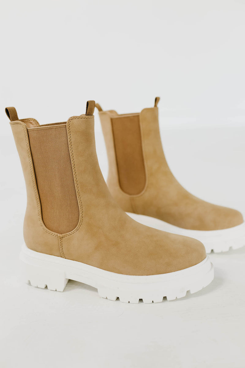 The Joanna Chelsea Bootie - Light Taupe