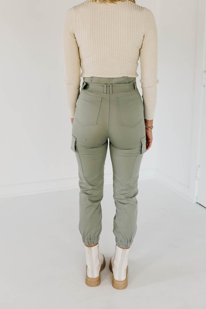 The Taylor Belted Cargo Pant - Olive