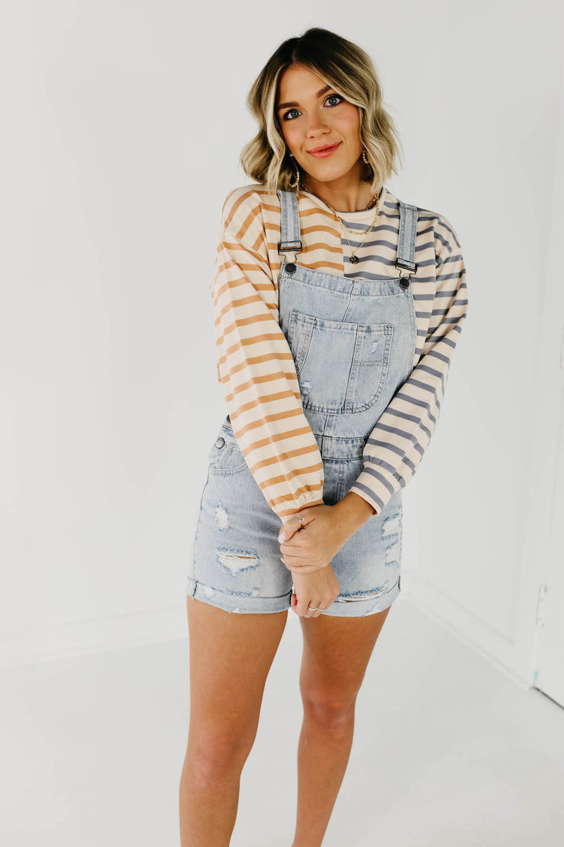 The Skyla Cuffed Overall Shorts