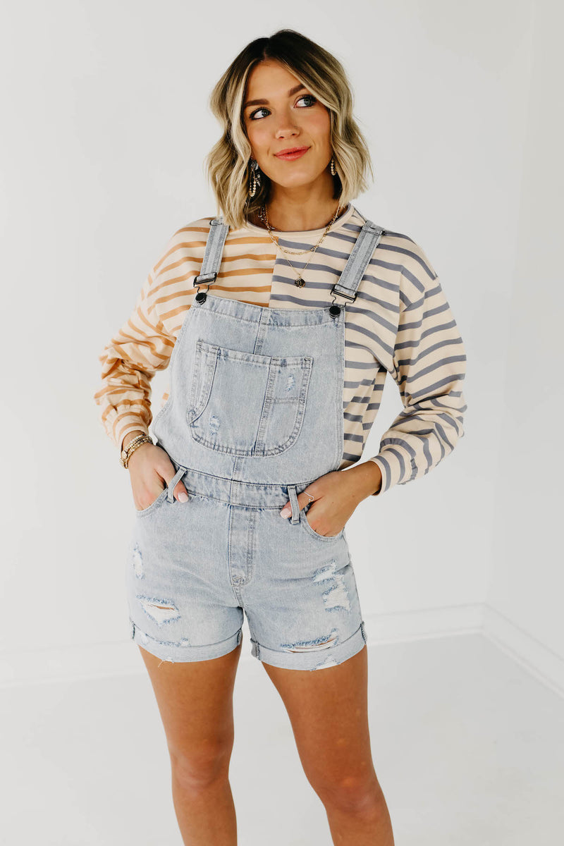 The Skyla Cuffed Overall Shorts