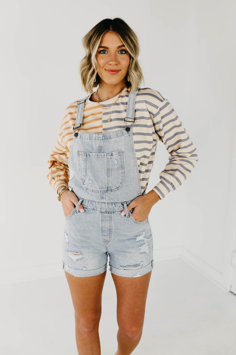 The Skyla Cuffed Overall Shorts