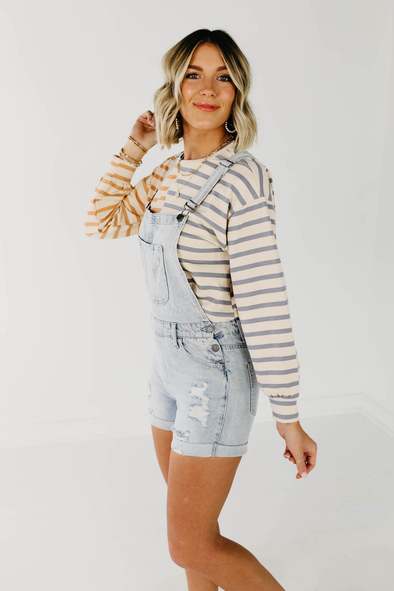 The Skyla Cuffed Overall Shorts