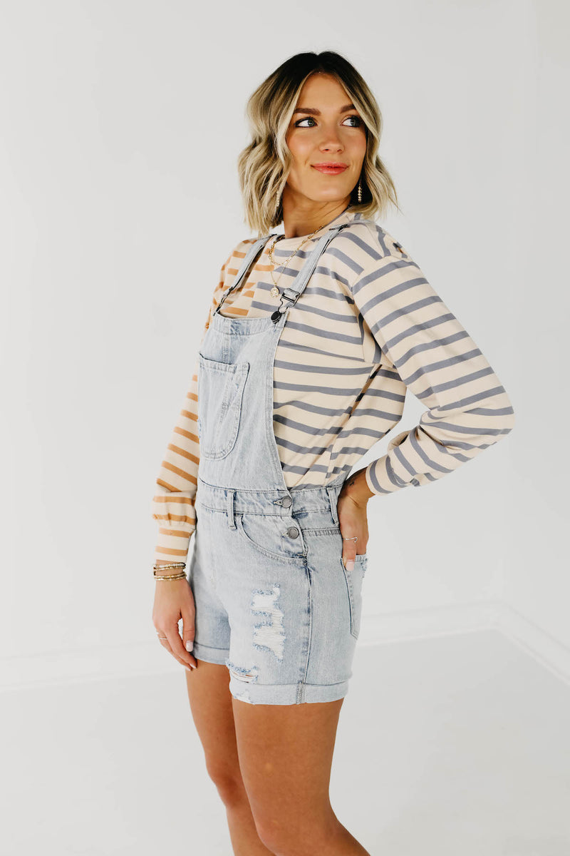 The Skyla Cuffed Overall Shorts