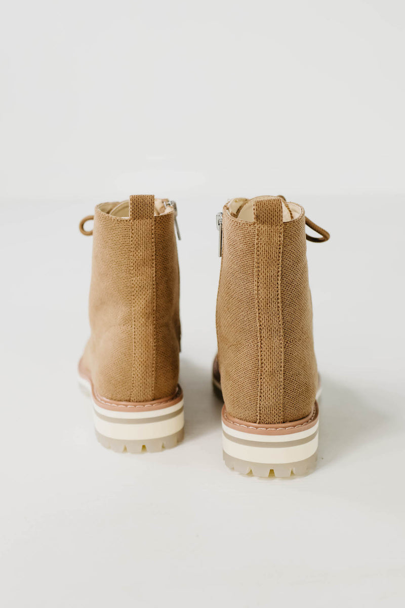 The Camilla Linen Military Bootie | Latte