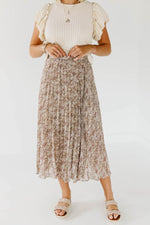 The Wishlist Henry Floral Pleated Midi Skirt