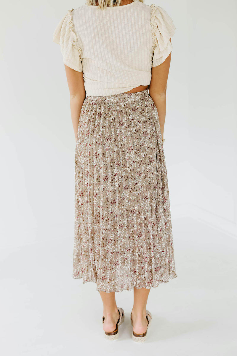The Wishlist Henry Floral Pleated Midi Skirt