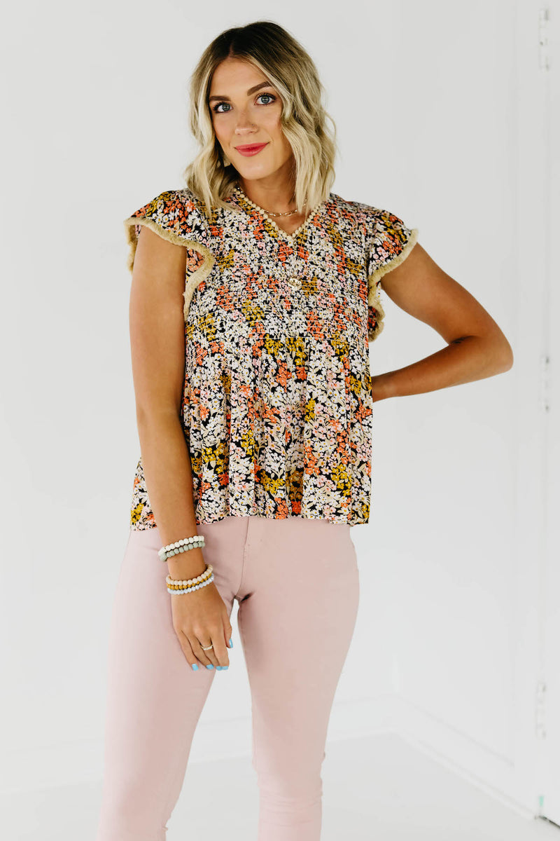 The Anniston Floral Smocked Top
