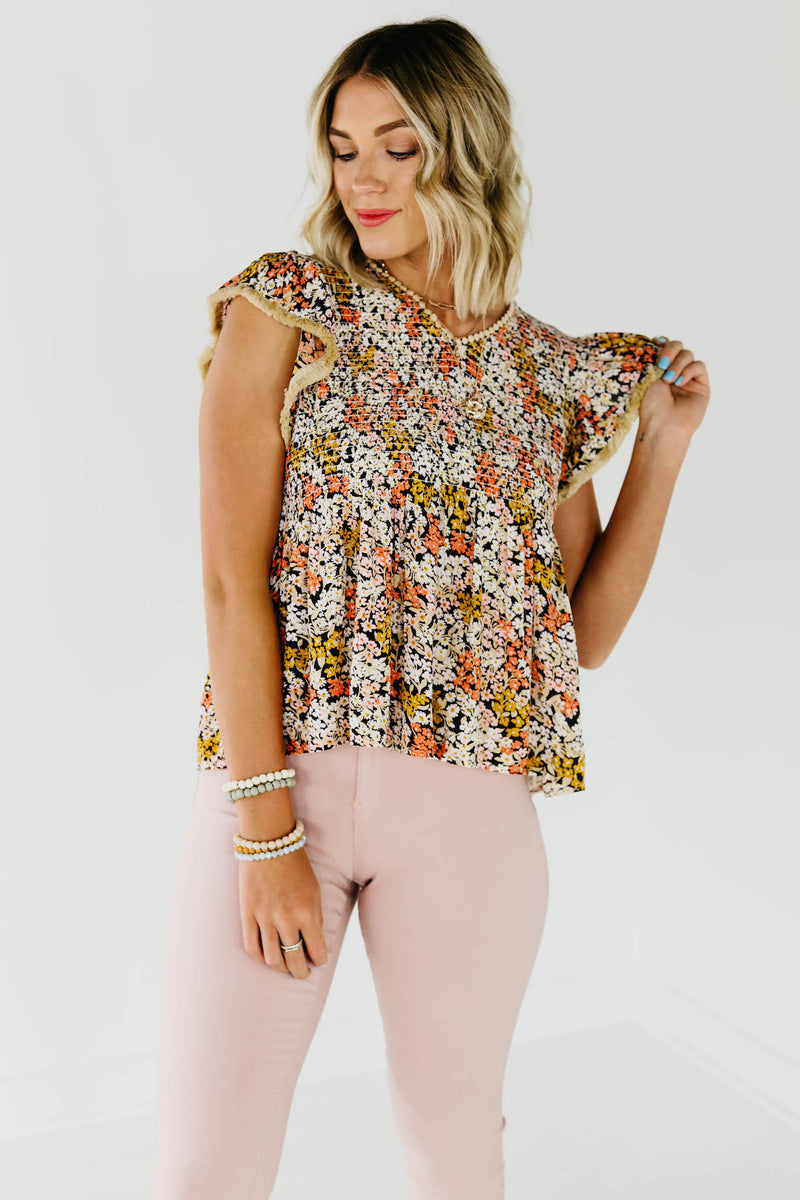 The Anniston Floral Smocked Top