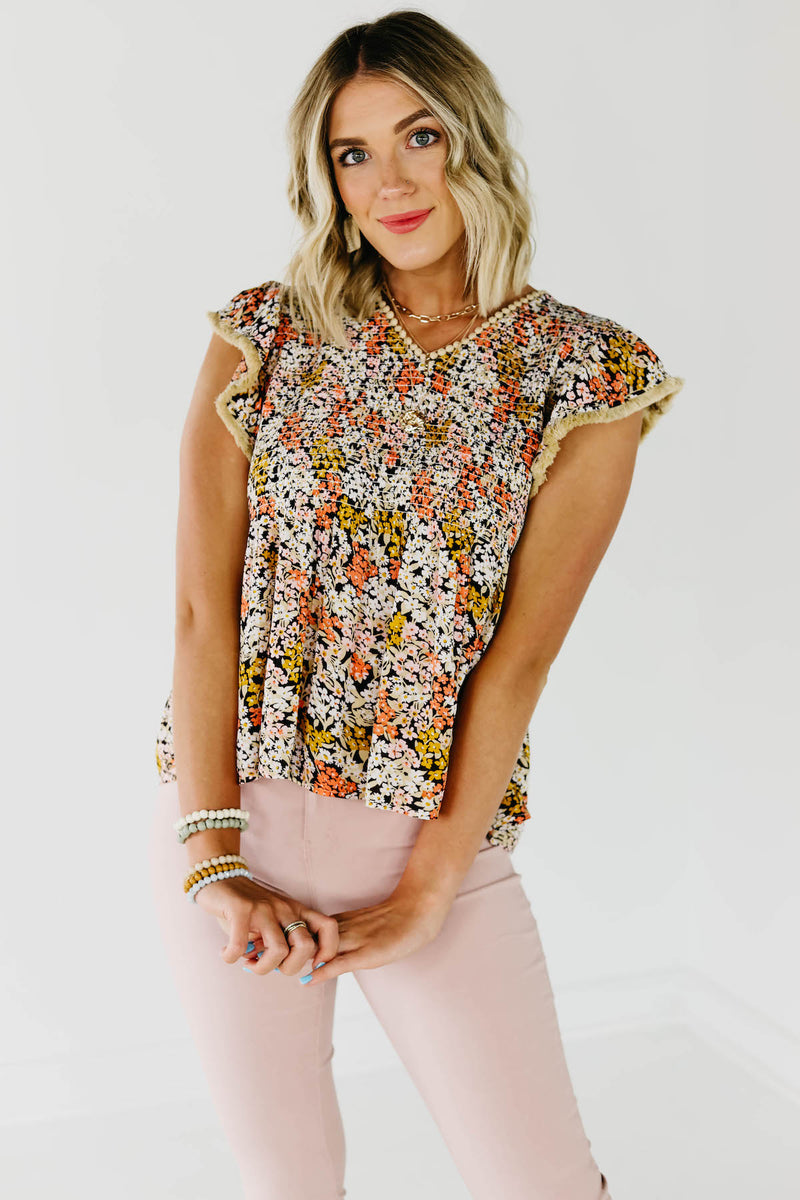 The Anniston Floral Smocked Top