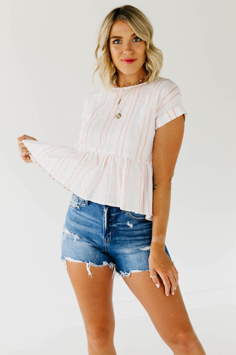 The Andrea Button Back Peplum Top