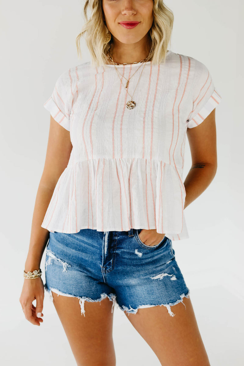 The Andrea Button Back Peplum Top