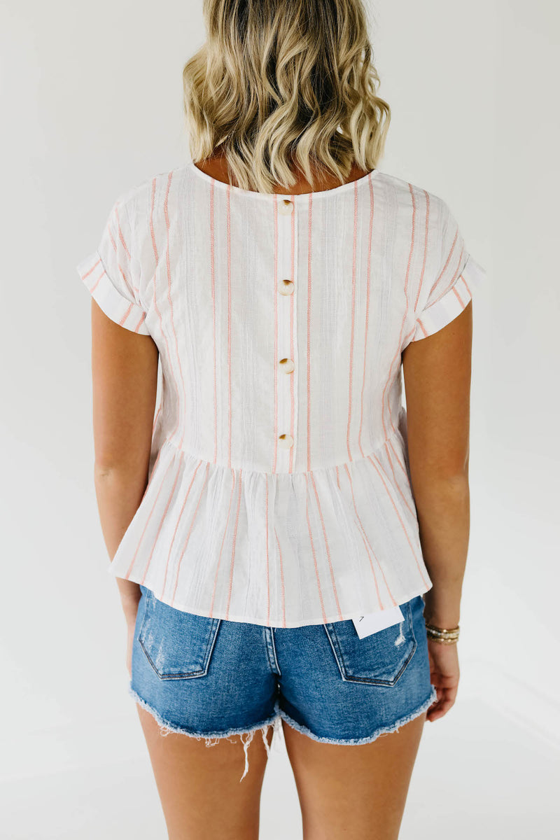 The Andrea Button Back Peplum Top