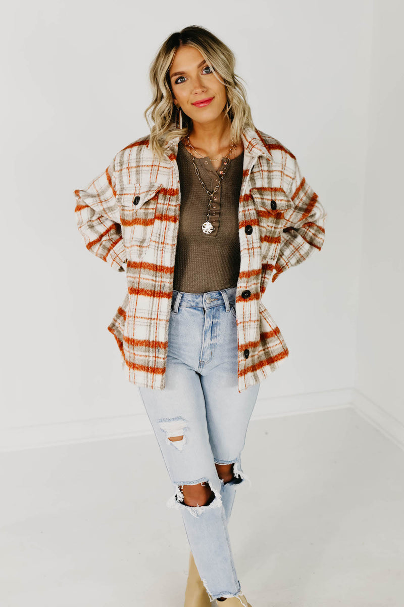 The Kayson Plaid Shacket - Brown Multi