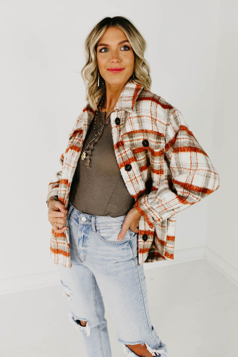 The Kayson Plaid Shacket - Brown Multi