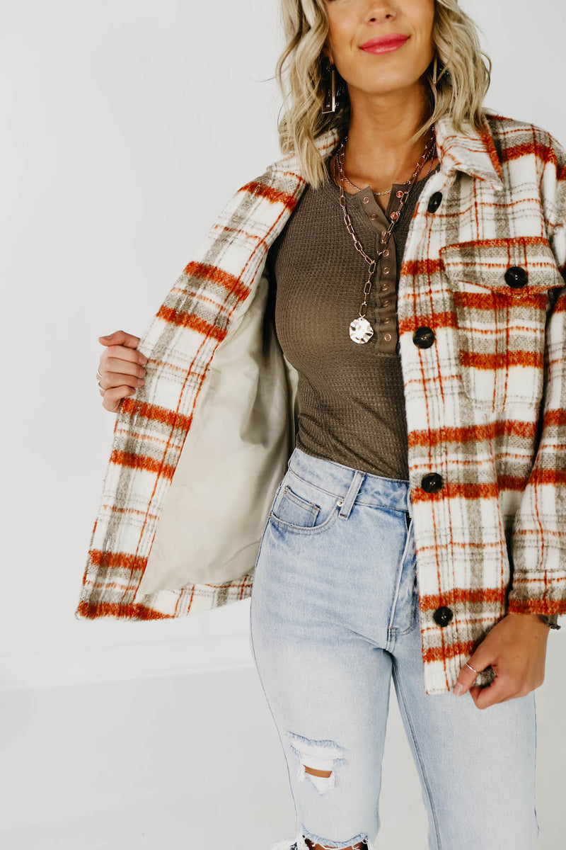 The Kayson Plaid Shacket - Brown Multi