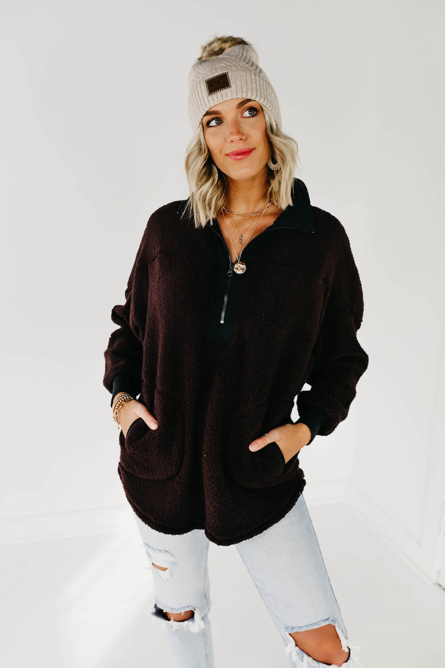 The Brynn Woobie Pullover - Huckleberry
