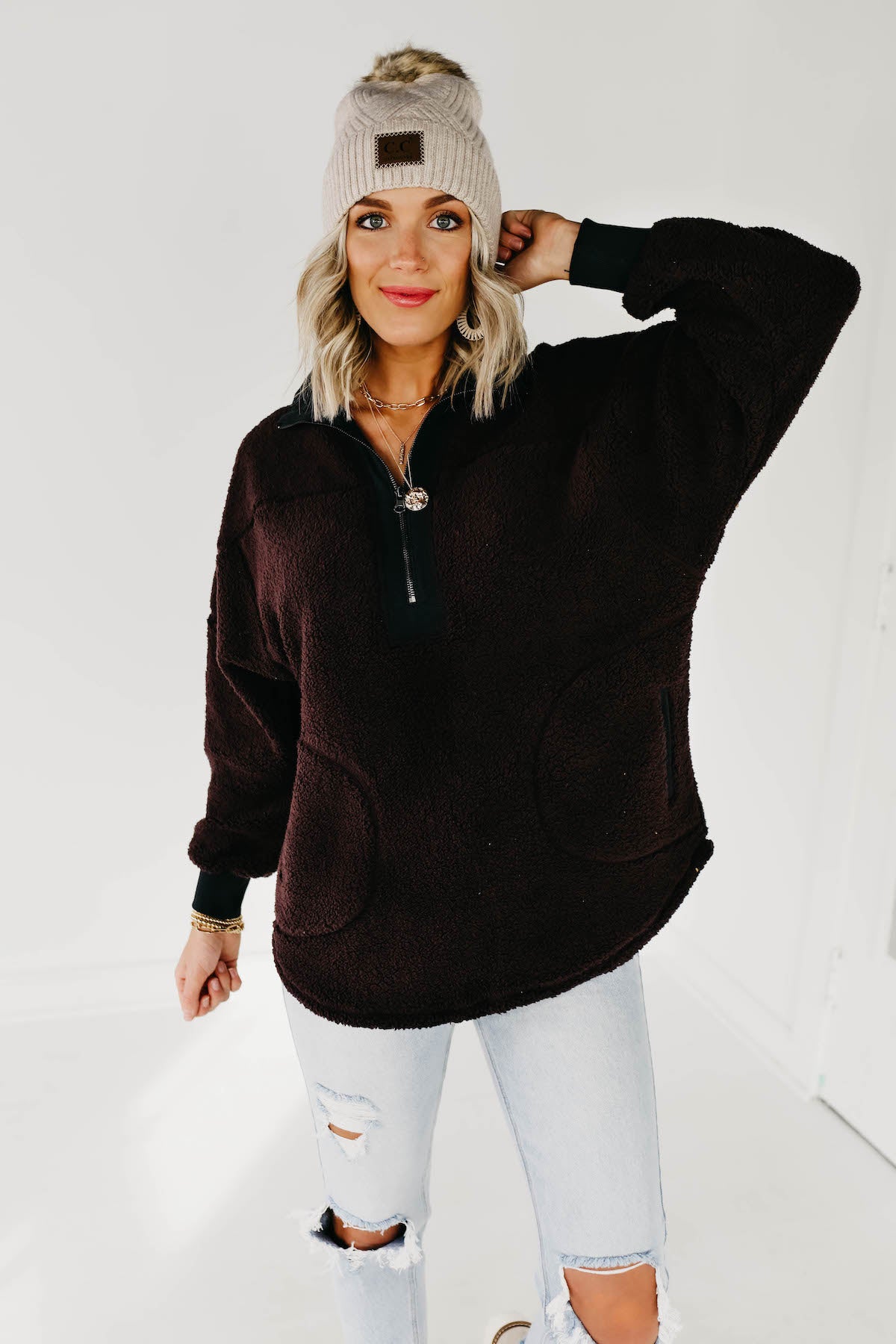 The Brynn Woobie Pullover - Huckleberry