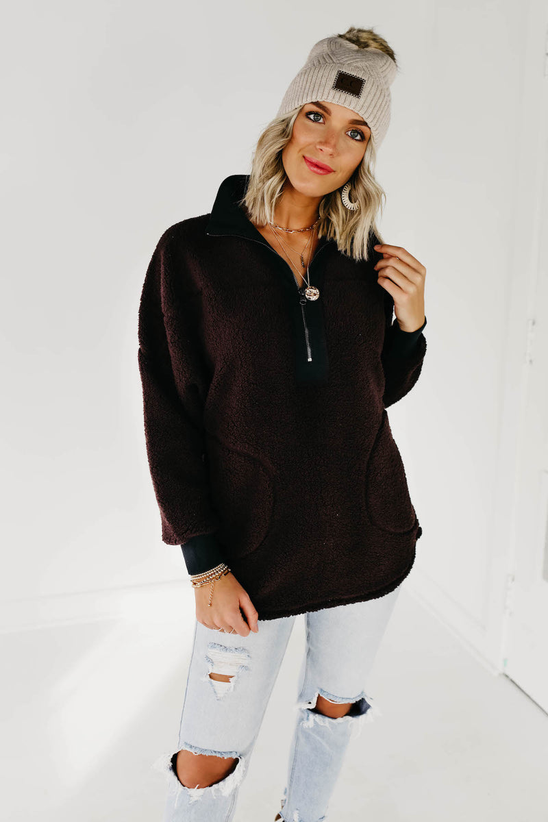 The Brynn Woobie Pullover - Huckleberry