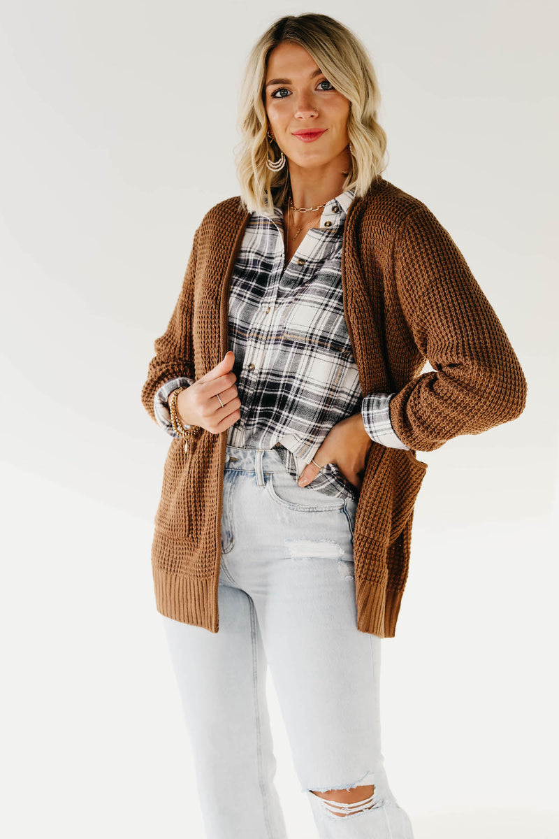 The Junie Waffle Cardigan